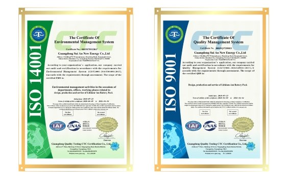 Buzzup Lithium Battery ISO9001 ISO14001 certification