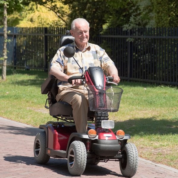 Four-wheeled mobility scooter